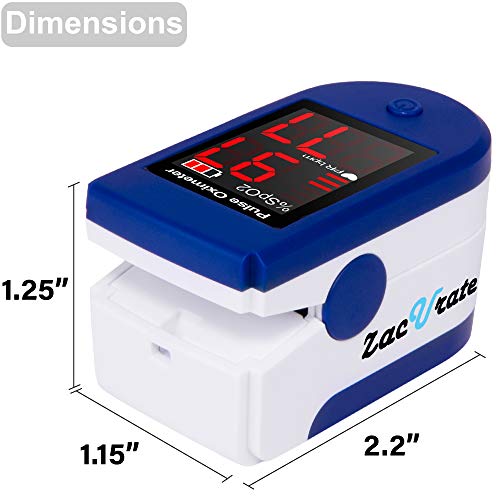 Zacurate Fingertip Pulse Oximeter Blood Oxygen Saturation Monitor with Batter...