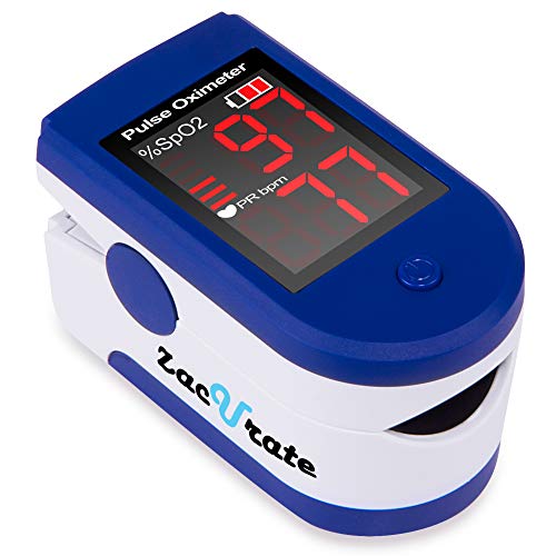 Zacurate Fingertip Pulse Oximeter Blood Oxygen Saturation Monitor with Batter...