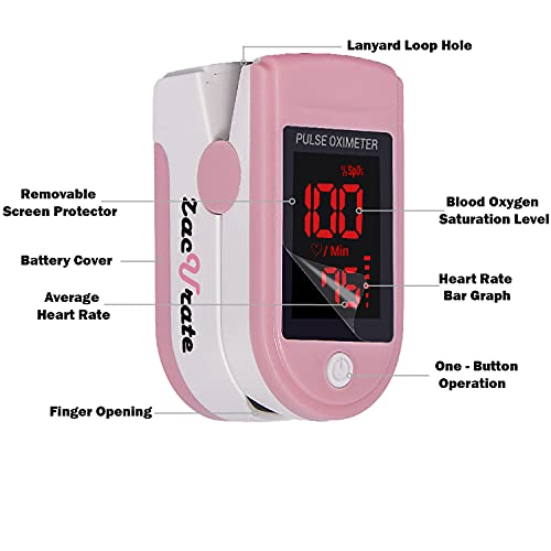Zacurate Pro Series 500DL Fingertip Pulse Oximeter and Blood Oxygen Saturatio...