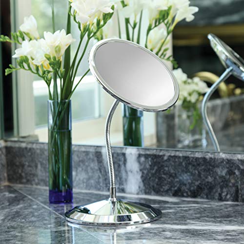 Double Vision™ Gooseneck Vanity/Wall Mount Mirror 5X/10X Magnification, Made ...