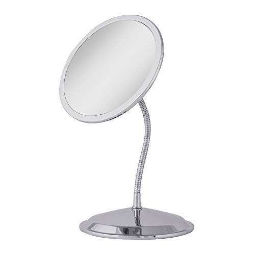 Double Vision™ Gooseneck Vanity/Wall Mount Mirror 5X/10X Magnification, Made ...