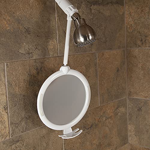 Zadro Telescoping Shower Mirror, Fog Free Shaving & Grooming Mirror 2X Magnif...