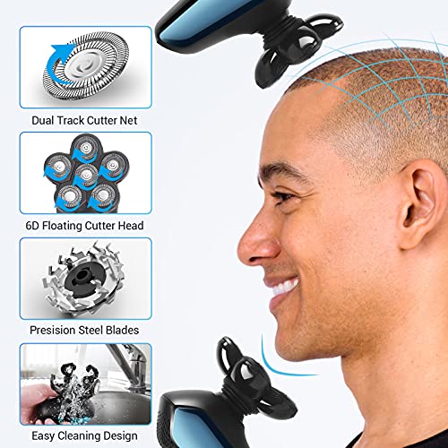 Head Shavers for Bald Men, Electric Rotary Razor 6-in-1 Beard Trimmer Groomin...
