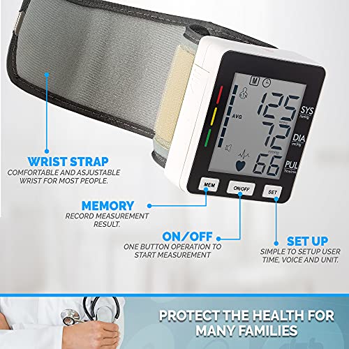 Blood Pressure Monitor, Accurate Automatic BP Monitor, Large LCD Display Scre...