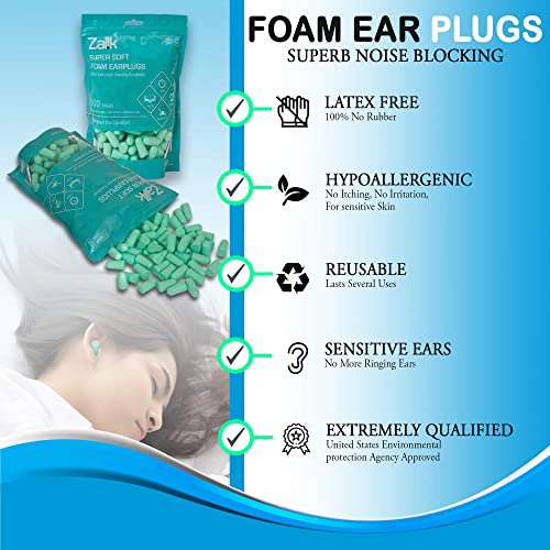 (100 Pair) Ear Plugs for Sleeping Noise Cancelling Ear Plugs for Noise Reduct...