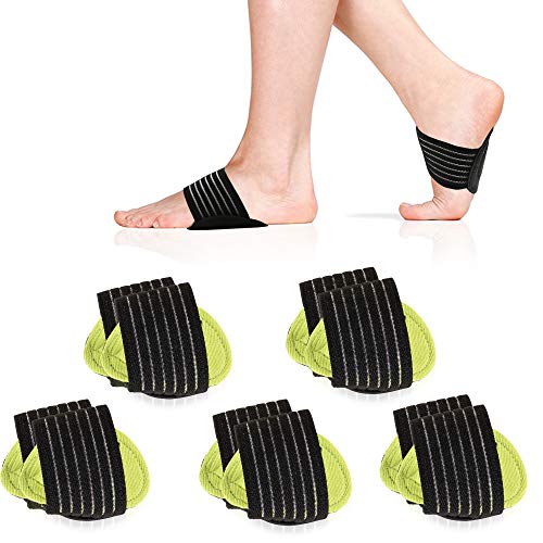 5 Pair Arch Support Brace Compression Cushioned Support Sleeves, Plantar Fasc...