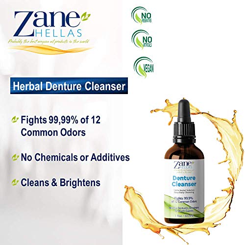 Zane Hellas Denture Cleaner. Oregano Oil Power. Ideal for Dentures, Retainers...