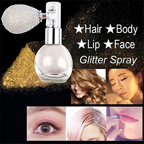 Glitter Spray Body Hair Face High Gloss Highlighter Powder Spray Shimmer Spar...