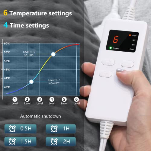 Heating Pad XL Electric Heat Pads with 4 Timer Settings 12 Inch x 48 Inch Ult...