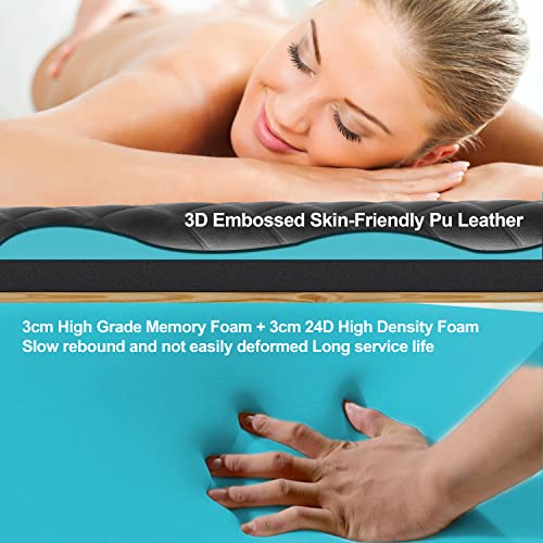 Professional Portable Memory Foam Massage Table, 3D Embossed Table Top - Incl...