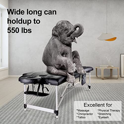 Professional Portable Memory Foam Massage Table, 3D Embossed Table Top - Incl...