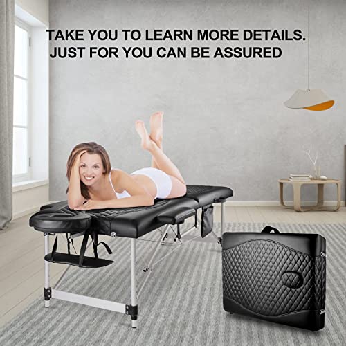 Professional Portable Memory Foam Massage Table, 3D Embossed Table Top - Incl...