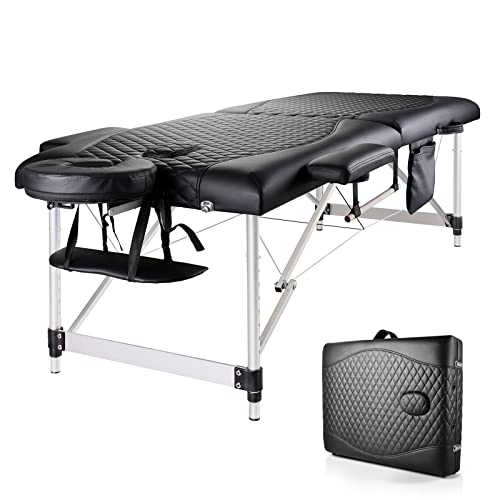 Professional Portable Memory Foam Massage Table, 3D Embossed Table Top - Incl...