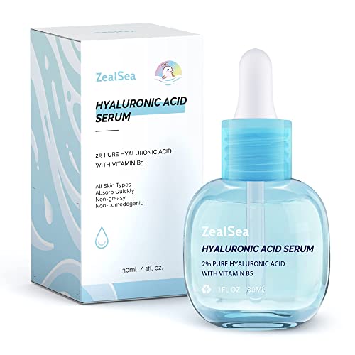 Hyaluronic Acid Serum for Face, with 2% Pure Hyaluronic Acid and Vitamin B5, ...