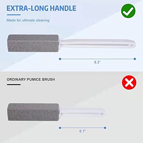 2-Pack Pumice Stone Toilet Bowl Clean Brush, with Extra Long Handle, Remove H...