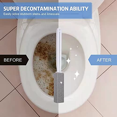 2-Pack Pumice Stone Toilet Bowl Clean Brush, with Extra Long Handle, Remove H...