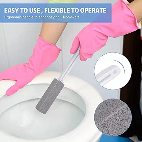 2-Pack Pumice Stone Toilet Bowl Clean Brush, with Extra Long Handle, Remove H...