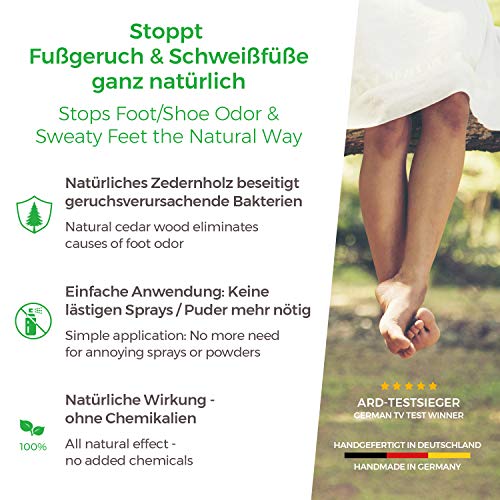 Zederna Cedar Wood Shoe Insoles for Men & Women, 3 Pairs of Foot Odor Elimina...