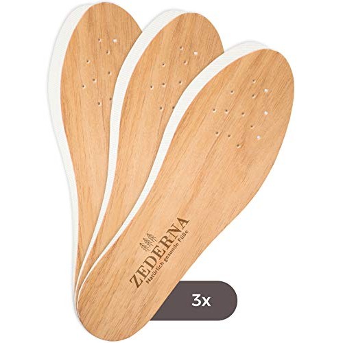 Zederna Cedar Wood Shoe Insoles for Men & Women, 3 Pairs of Foot Odor Elimina...