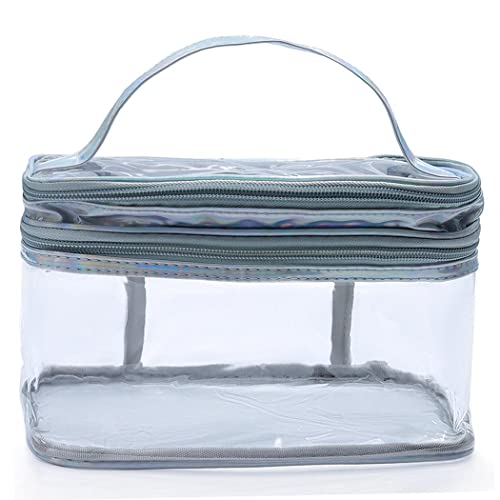 Zeelina Large Clear Tote Bag Double Layer Transparent Makeup Bag Travel Work ...