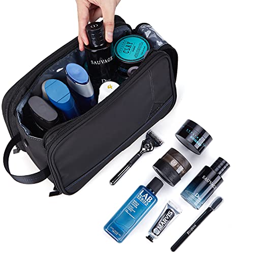 ZEEMO Toiletry Bag for Men, Extra Large Water-resistant Dopp Kit with Double ...