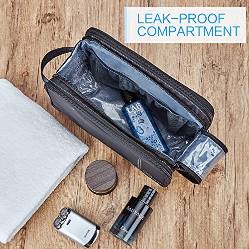 ZEEMO Toiletry Bag for Men, Extra Large Water-resistant Dopp Kit with Double ...