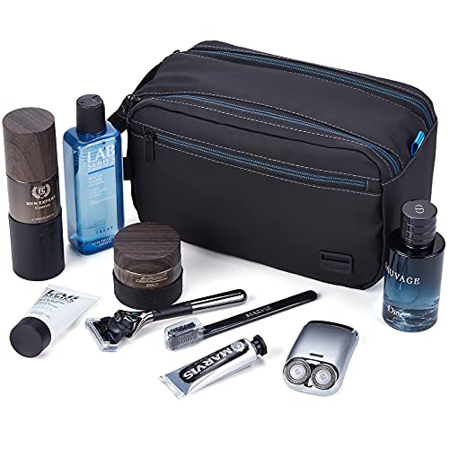 ZEEMO Toiletry Bag for Men, Water-resistant Shaving Bag with Double Zipper, D...