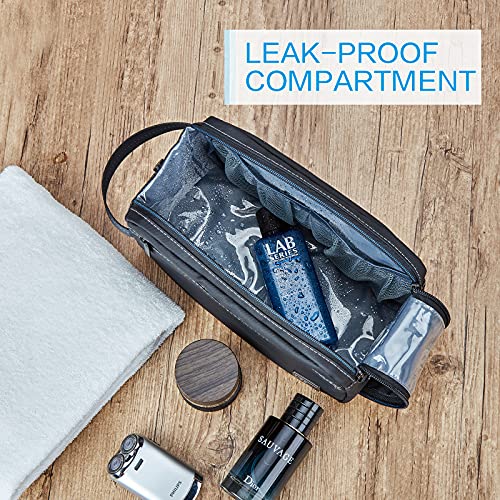 ZEEMO Toiletry Bag for Men, Water-resistant Shaving Bag with Double Zipper, D...
