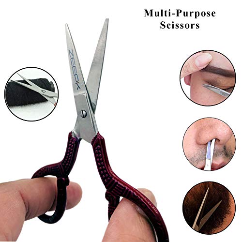 Zeepk Small Scissors - 4" Stainless Steel Sharp Straight Blade Multi-Purpose ...