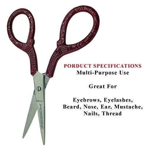 Zeepk Small Scissors - 4" Stainless Steel Sharp Straight Blade Multi-Purpose ...