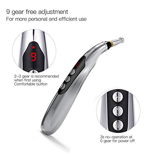 3-in-1 Acupuncture Pen Electronic Acupuncture Massage Pen with 3 Massage Head...