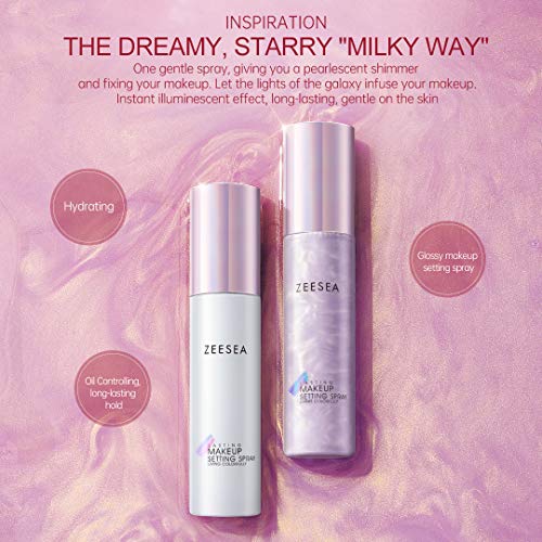 ZEESEA Pink Universe Series Setting Spray, Natural satin gloss finish, Hydrat...