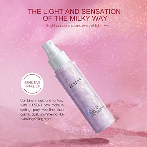 ZEESEA Pink Universe Series Setting Spray, Natural satin gloss finish, Hydrat...