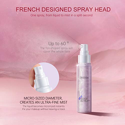 ZEESEA Pink Universe Series Setting Spray, Natural satin gloss finish, Hydrat...