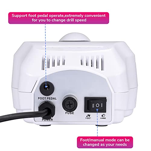 Electric Nail Drill Machine Professional Manicure Pedicure File Nail Drill Se...
