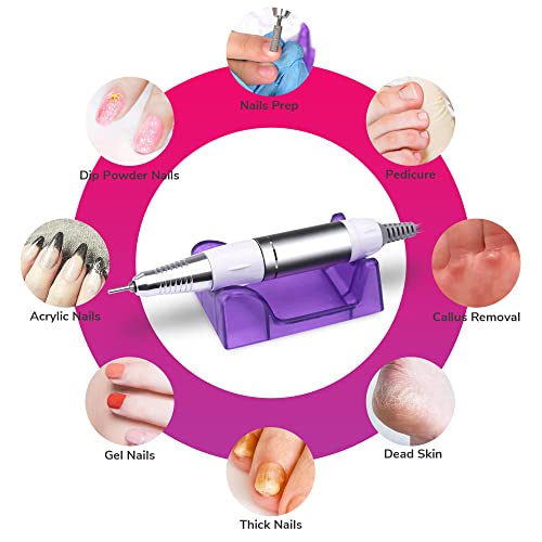 Electric Nail Drill Machine Professional Manicure Pedicure File Nail Drill Se...