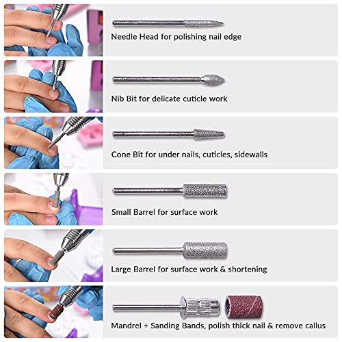Electric Nail Drill Machine Professional Manicure Pedicure File Nail Drill Se...