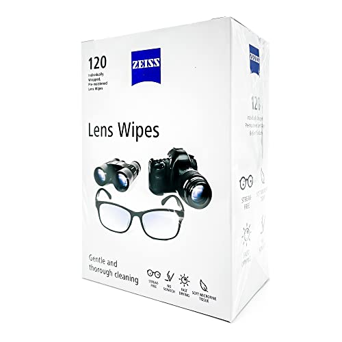 Carl Zeiss Lens Wipes 120 Ct - Individually Wrapped Camera, Glasses Wipes - E...