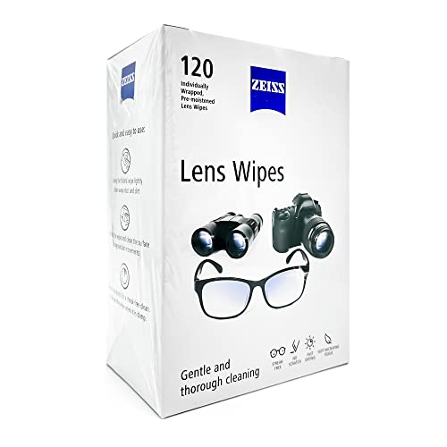 Carl Zeiss Lens Wipes 120 Ct - Individually Wrapped Camera, Glasses Wipes - E...