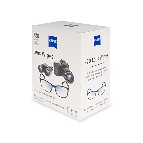 Zeiss Lens Wipes, White, 220 Count