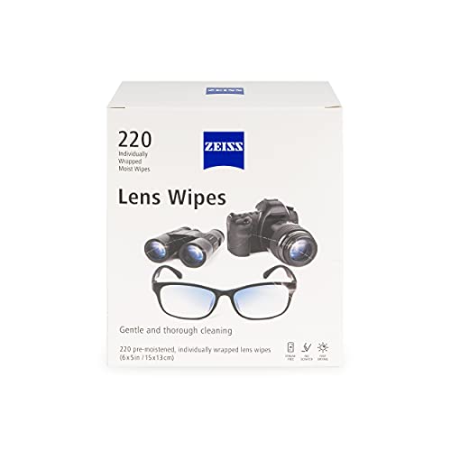 Zeiss Lens Wipes, White, 220 Count