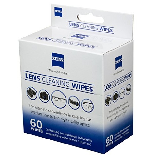 Zeiss Pre-Moistened Lens Cleaning Wipes, 6 x 5-Inches, 60 count