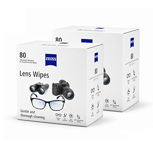 ZEISS Pre-Moistened Lens Cleaning Wipes, 80 Count x 2