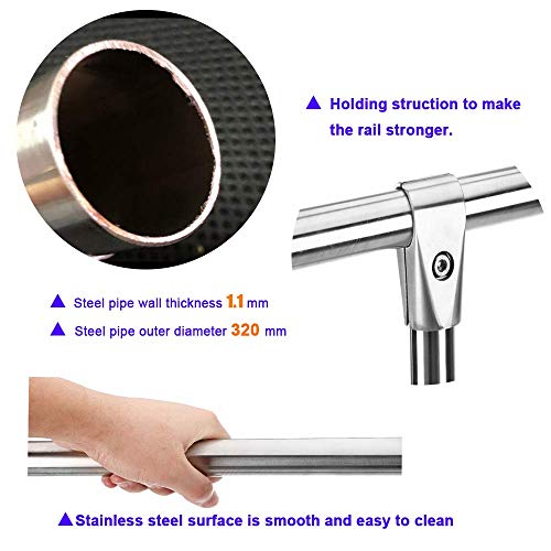 Handicap Grab Bars Rails 30-Inch Toilet Handrails Bathroom Safety Bar Hand Su...