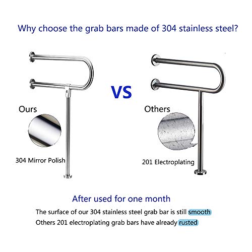 Handicap Grab Bars Rails 30-Inch Toilet Handrails Bathroom Safety Bar Hand Su...