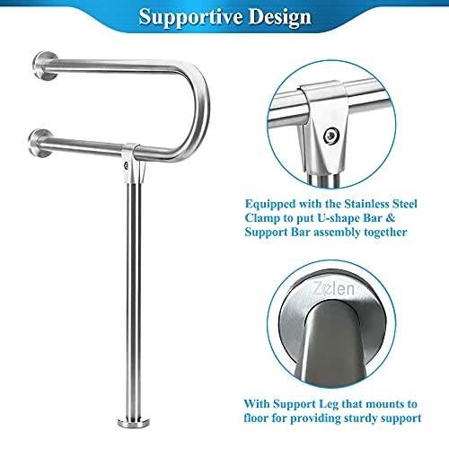 Handicap Rails Grab Bars Bathroom Toilet Rail Support for Elderly Bariatric D...