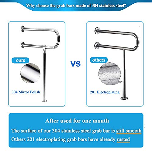 Handicap Rails Grab Bars Bathroom Toilet Rail Support for Elderly Bariatric D...