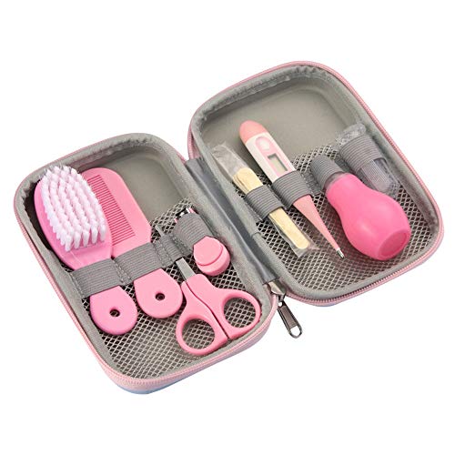 Baby Grooming Kit, 8 in 1 Baby Hair Brush/Nail Clipper/Nose Cleaner/Finger To...