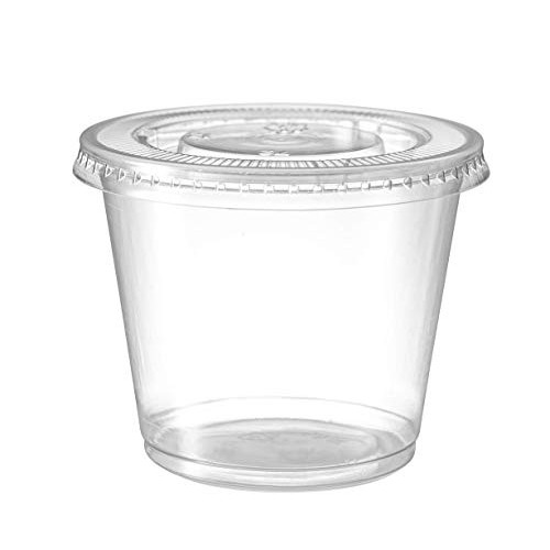 Zeml Portion Cups with Lids (5.5 Ounces, 100 Pack) | Disposable Plastic Cups ...