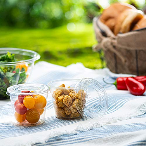 Zeml Portion Cups with Lids (5.5 Ounces, 100 Pack) | Disposable Plastic Cups ...